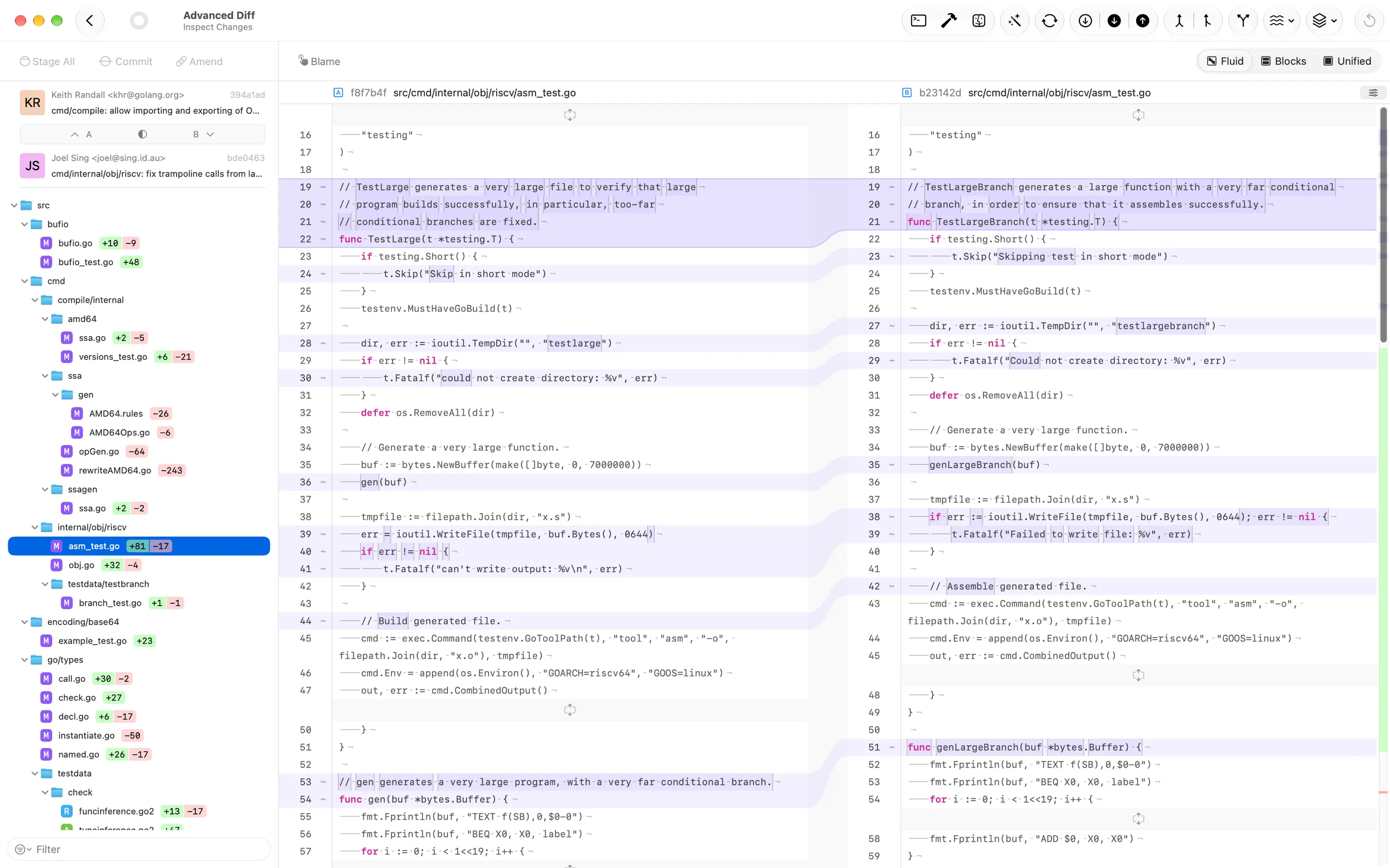 Advanced side-by-side diff with word-level highlighting